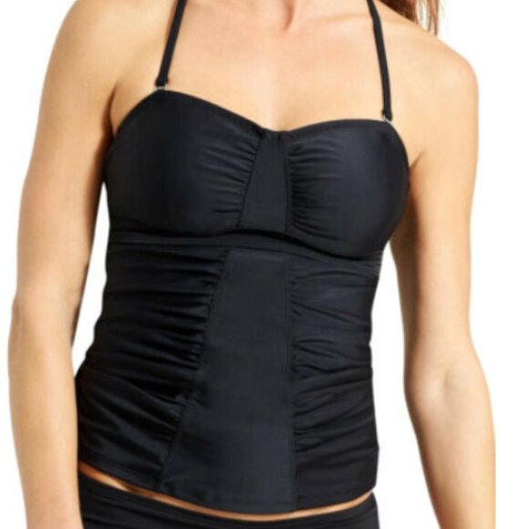 Athleta Tankini Top NWT Waterfall Bandeau Black 32 B/C - Picture 9 of 9